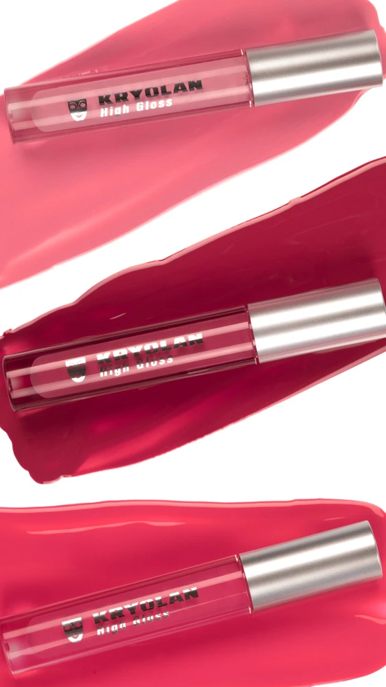 High Gloss sobre texturas brillantes rosadas y borgoña